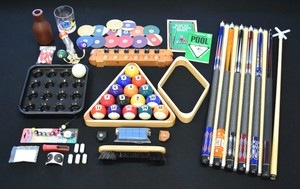 EastVita Portable Pool Table Kit With Billiard Balls Triangle Rack Chalk Brush Steel Billiard Table Indoor Game Table