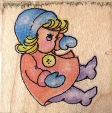 1994 Stampendous Wood Mounted Rubber Stamp - Sliding - Baby on Bottom - C117