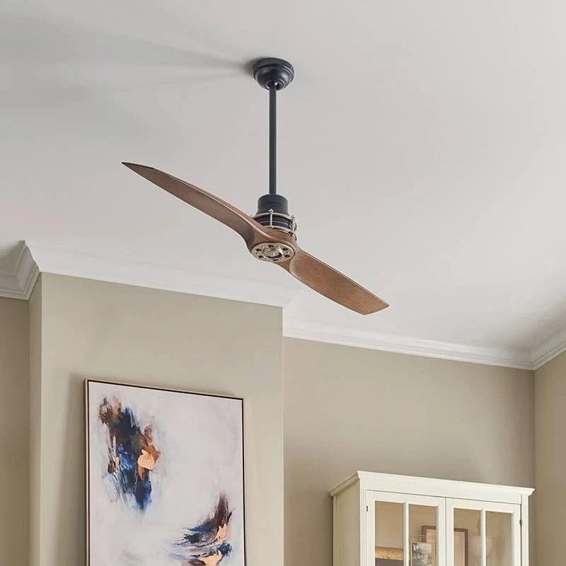 Lighting 56-In Satin Black with Antique Pewter Accents Downrod Mount Indoor Ceil - Image 2 of 4
