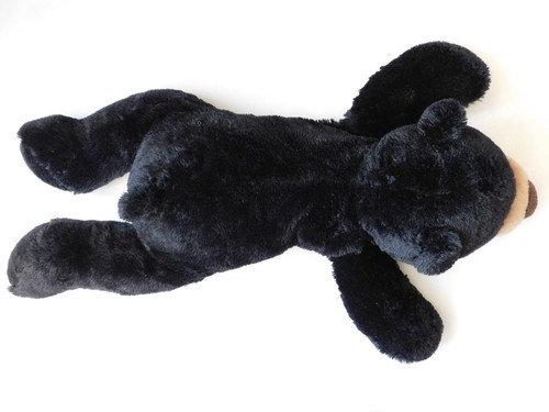 33" Long Floppy Soft Stuffed Plush Black Bear With Dark Brown Silly Big Nose - Picture 2 of 7