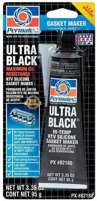 Permatex 82180, One Black Silicone Ultra Black Gasket Maker 3.35 Oz Carded Tube 