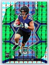 Charlie Kolar 2022 Panini Mosaic Green Prizm #363 Rookie RC Ravens