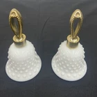 AVON Milk Glass Hobnail Bell Perfume Bottle Here's My Heart Vintage EMPTY Lot 2