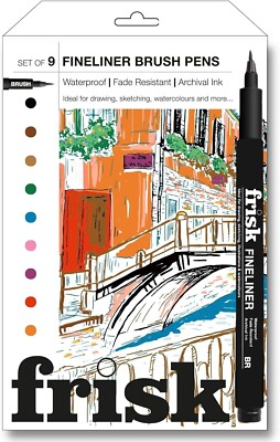 Frisk Fineliner Brush Pens - 9er Set farbige Brush Pens