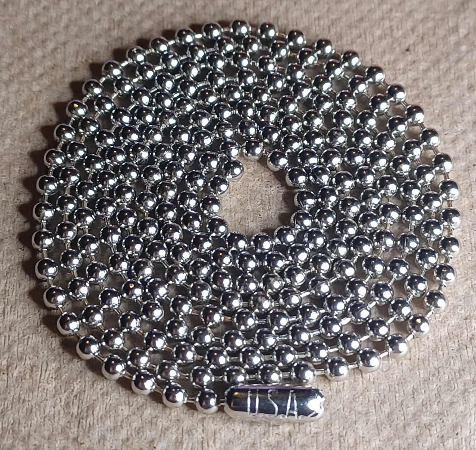 27" 2.4mm Nickel Plated Steel Ball Bead Stylish Military Dog Tag Chain MadeInUSA