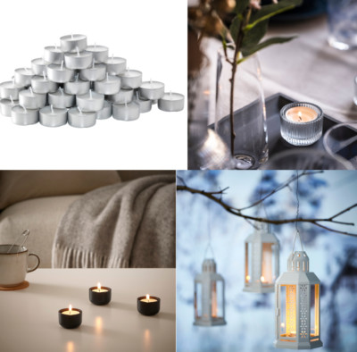 IKEA GLIMMA unparfümiertes Teelicht BRANDNEU