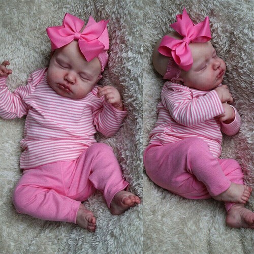 19"Realborn Reborn Baby Dolls Soft Silicone Sleeping Girl Newborn Doll Kids Toy - Picture 2 of 4