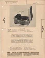 APEX Model 192A Sams Photofact 1947, 4 pages, New Old Stock