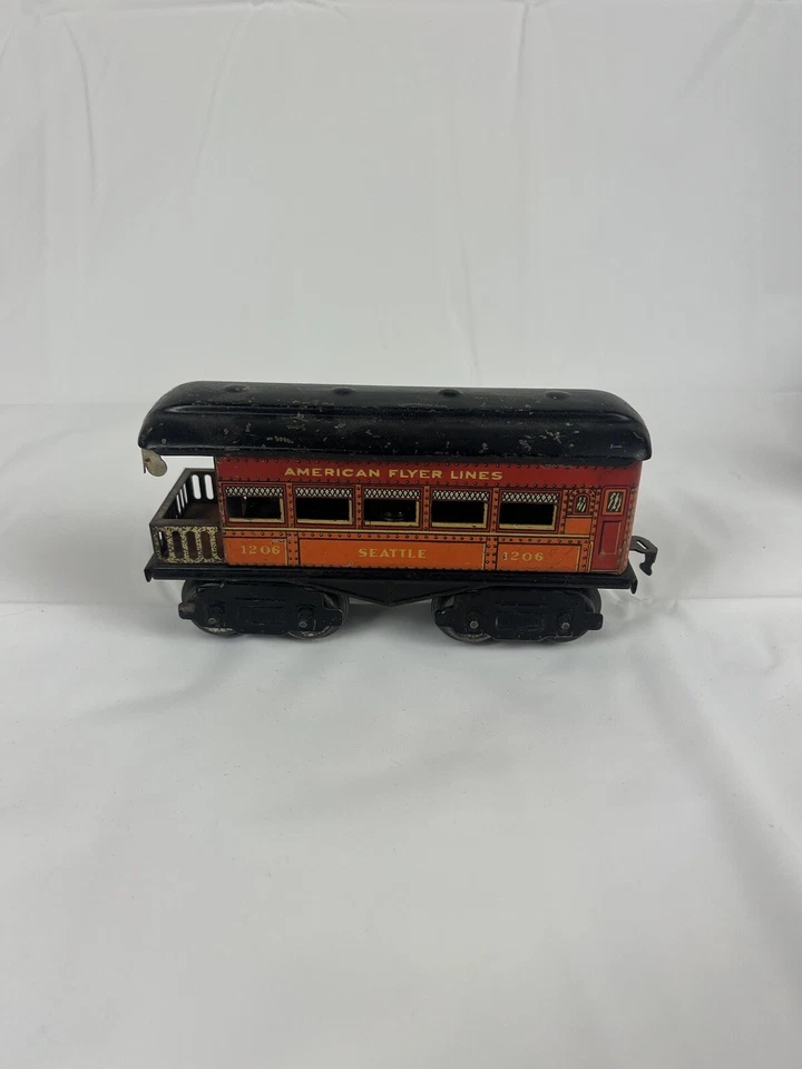 Train Set Vintage American Flyer Prewar #3011 Locomotive , 1206 1205 Seattle - Image 3 of 4