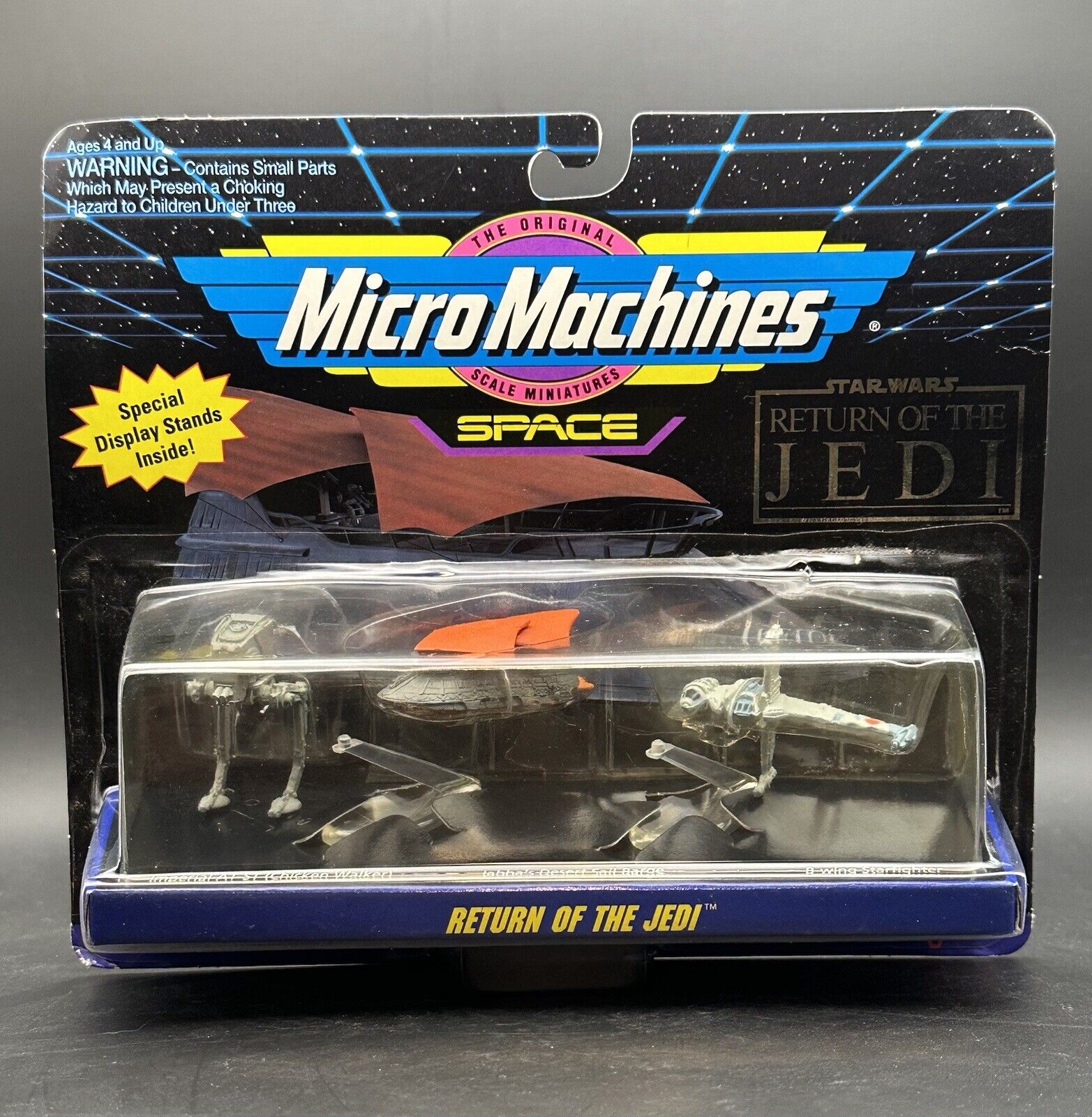 Micro Machines Star Wars 1993 AT-ST Walker Jabba's Sail Barge B-wing Starfighter
