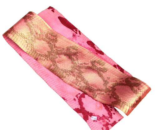 A lot of Two Metallic Snakeskin Sanke Skin Elaphe Hide Leather Pink-red - Picture 1 of 2
