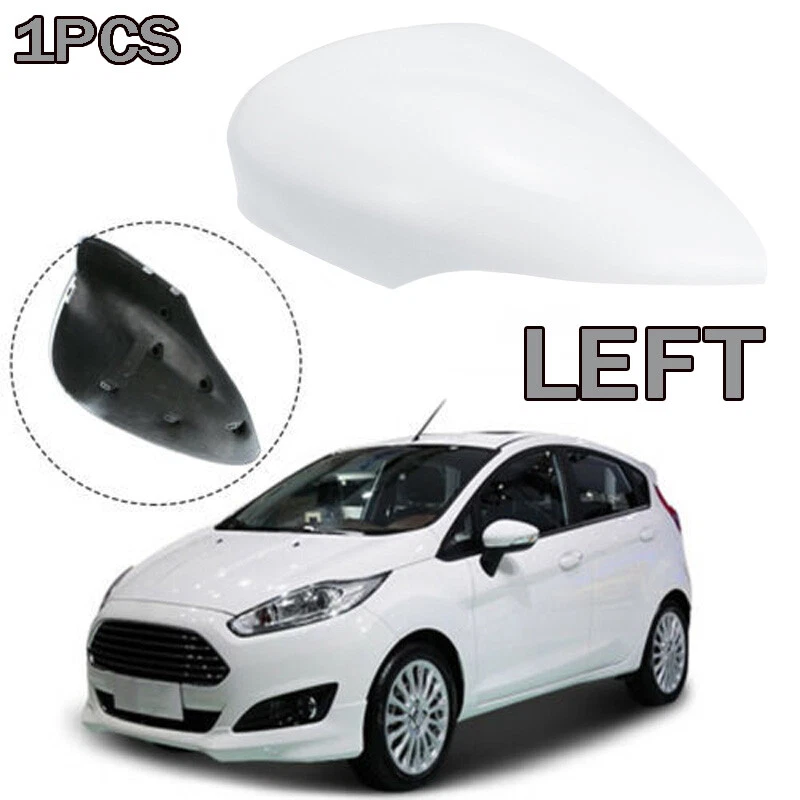 Left Driver Side Wing Mirror Cover Cap White For Ford Fiesta MK7