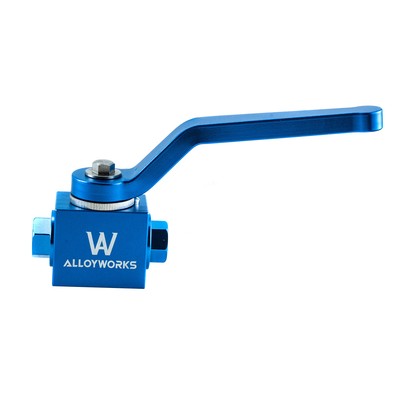 NEW 1/8'' NPT Brake Line Lock Shut Off Valve Billet Aluminum Blue