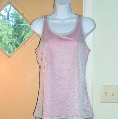 Danskin Now Gym Yoga Athletic Tank Racerback Women's Sz S (4-6) Gray Pink VGC