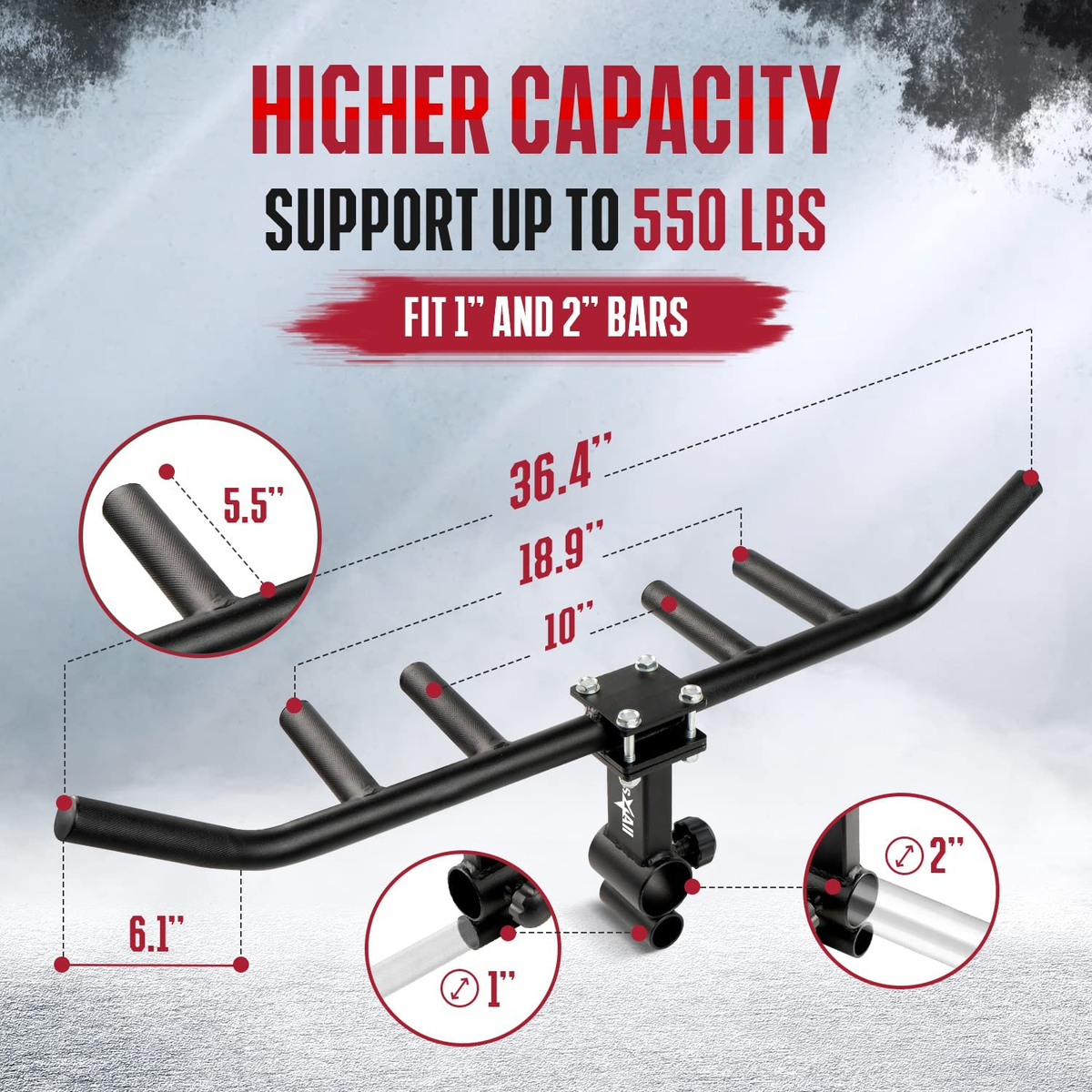 Premium Multigrip Rowing Landmine Handle - Viking Press - T Bar