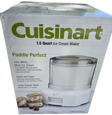 Cuisinart CIM-46PC 1.5 Quart Ice Cream Maker Yogurt Sorbet w Large