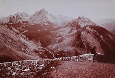 c1880 ORIGINAL ALBUMEN PHOTO ALPINE HUNTERS THE ITALIAN ALPS CHASSEURS ALPINS