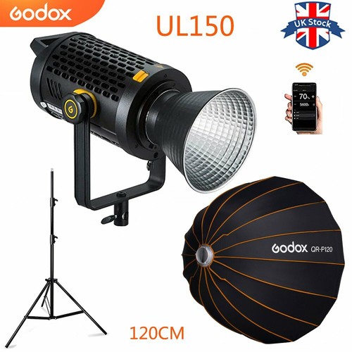 Godox UL150 LED Silent APP LED Video light+2.8m Stand+Godox QR-P120 Deep  Softbox | eBay