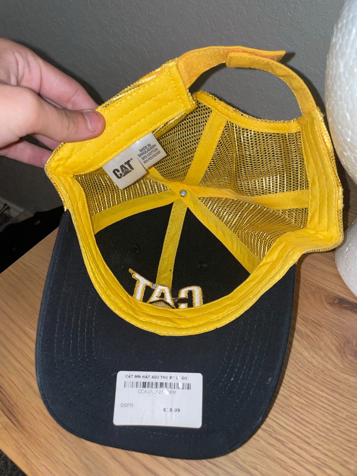 Y2K Cat Caterpillar Racing Nascar Hat Yellow Trucket … Gem