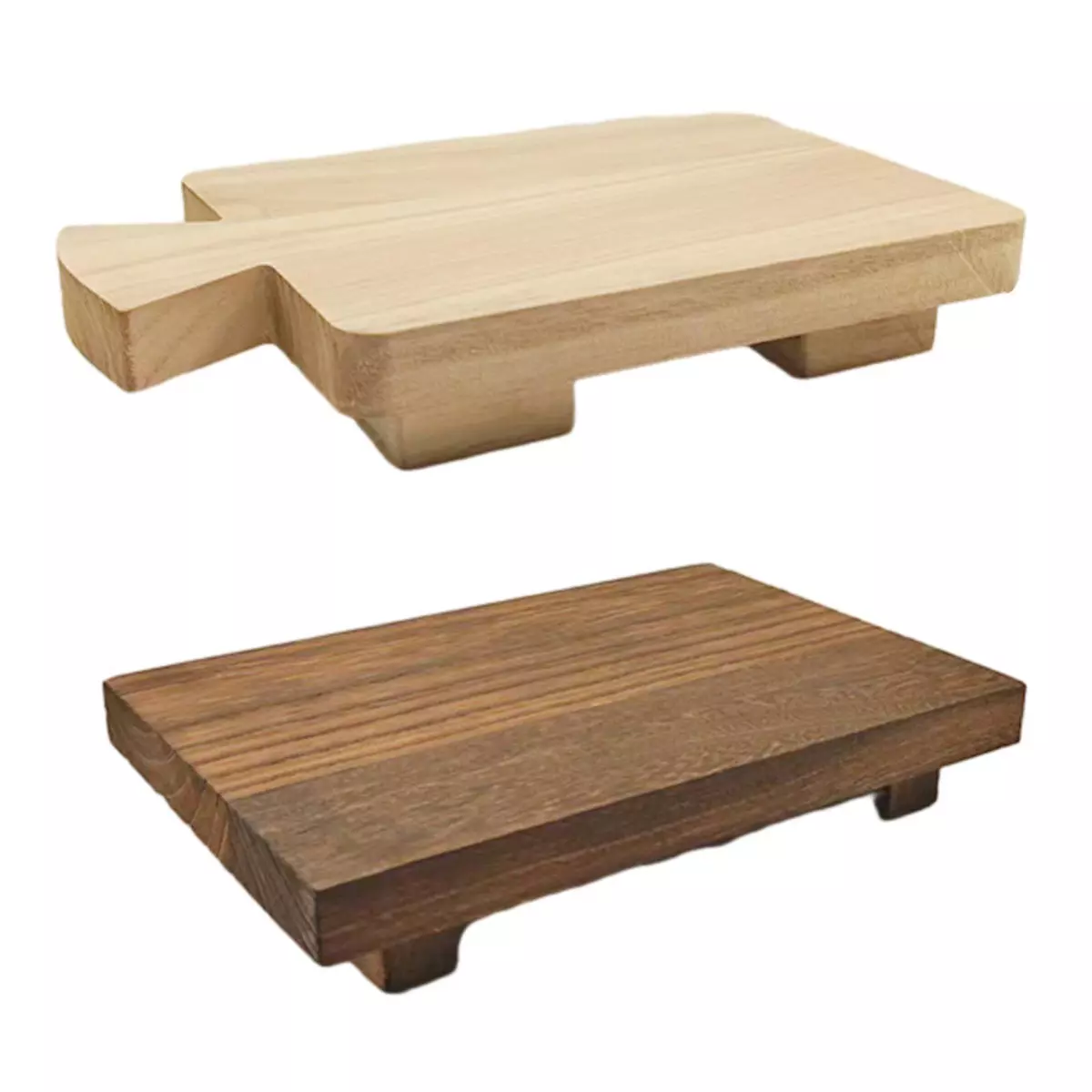 Wooden Pedestal Stand Footed Tray Farmhouse Rustic Wood Riser for