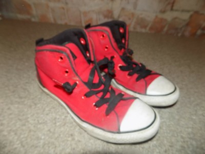 red converse high tops size 4