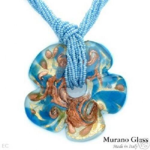 New MURANO GLASS Necklace with Glass Beads in 24K - Picture 1 of 3