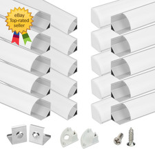 V Shape LED Channel Silver Aluminum LED Strip Diffuser Channel  Milky White