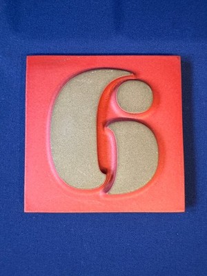 Heath Ceramics x House Industries Number 6 or 9 Tile   MCM Eames   Orange