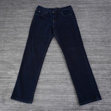 Bandolino Jeans Women Mandie Straight Leg Dark Blue Denim 12P Measured 32x27.5