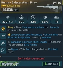 Borderlands 4 🌟 STRAY KINETIC JAKOBS DAEDALUS SMG 🌟 MAX DPS 🌟