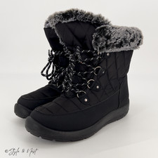 Fur Lined Snow Boots Womens 7.5 Apres Ski Winter Cozy Gorpcore