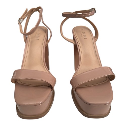 Simmi London Coconut Nude Platform Block Heels Ankle Strap Women’s US 9/UK 7 - Picture 3 of 10