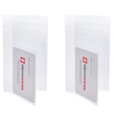 Alpine Swiss Set of 2 Checkbook Plastic Insert 6 Page Card Holder Picture Window