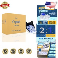 Crystal Cat Litter 24lb 3-Pack: Odor Control, Rapid Absorb, Low Dust, Unscented