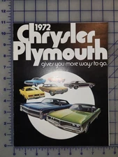 1972 Chrysler Plymouth Brochure Original Satellite Cuda Duster Fury Road Runner