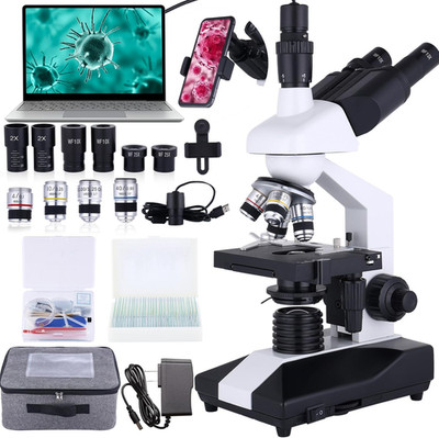 Compound Trinocular Microscope 40X-5000X Magnification, Research Grade Professio