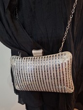 Sparkly Clutch With Detachable Strap Excellent Condition Wedding/Prom/Party 5x8