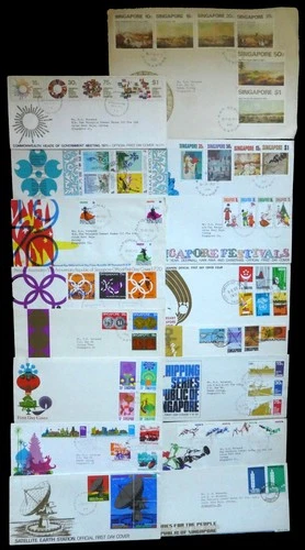 Singapore 1960s-70s QEII collection of 19 different FIRST DAY COVERS.