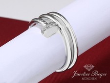 Cartier Ring Juste un Clou Doppelt Weissgold 750 Diamanten 2020 Gr 52 B4211052