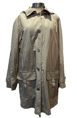 Jobis 3/4 beige leichter Regenmantel abnehmbare Kapuze Anorak Ger 42 UK 12-14