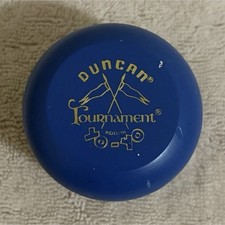 Duncan Wooden Tournament Yo-Yo Blue Crossed Flags Vintage Style Good Condition