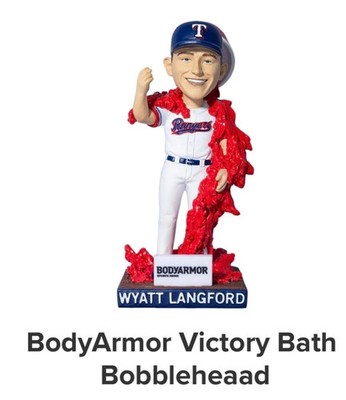 Texas Rangers SGA 9/6/2026 Wyatt Langford BodyArmor Victory Bath Bobblehead