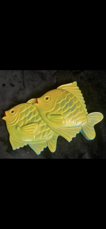 Miller Studio Inc. Vintage Fish Wall Plaque ©1970 Yellow Green Blue