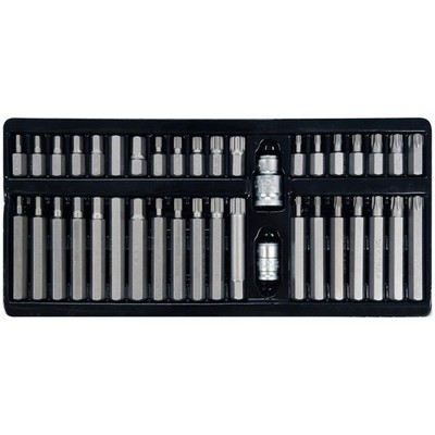 Bit-Set Bit-Satz mit 2 Adapter aus S2-Stahl Koffer Yato YT-0400