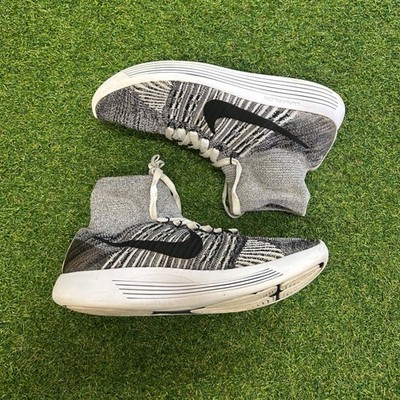 Nike LunarEpic Flyknit Wolf Grey Black Running Shoes 818677-101 Mens 9.5