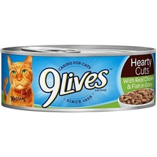 5x 9 Lives Cat Food Chicken Fish Hearty Cuts Bundle Lot New 5.5oz