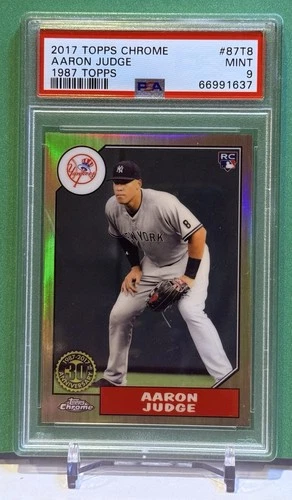 2017 Topps Chrome Aaron Judge 1987 Topps Rookie Card PSA 9 MINT RC Yankees