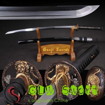 Japanese Katana Manual Polishing Damascus Folded Steel Real Samurai Sword Sharp 