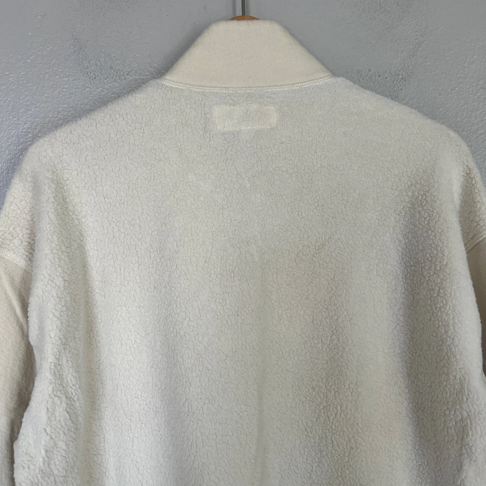 OFF WHITE Il Grande. Felpa The Slouch panna tecnica mista pullover mezza zip taglia 0 XS