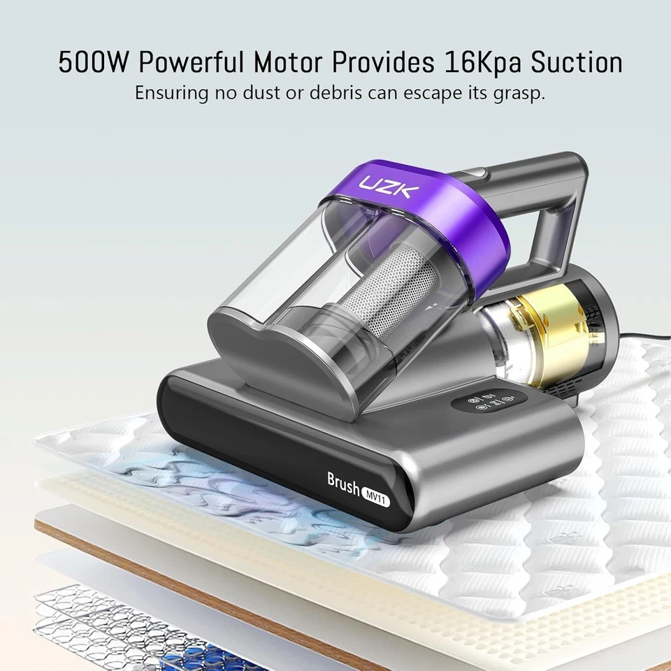 Bed Vacuum Cleaner Mattress Vacuum Cleaner,16Kpa Powerful Handheld Vacuums - Image 4 of 4
